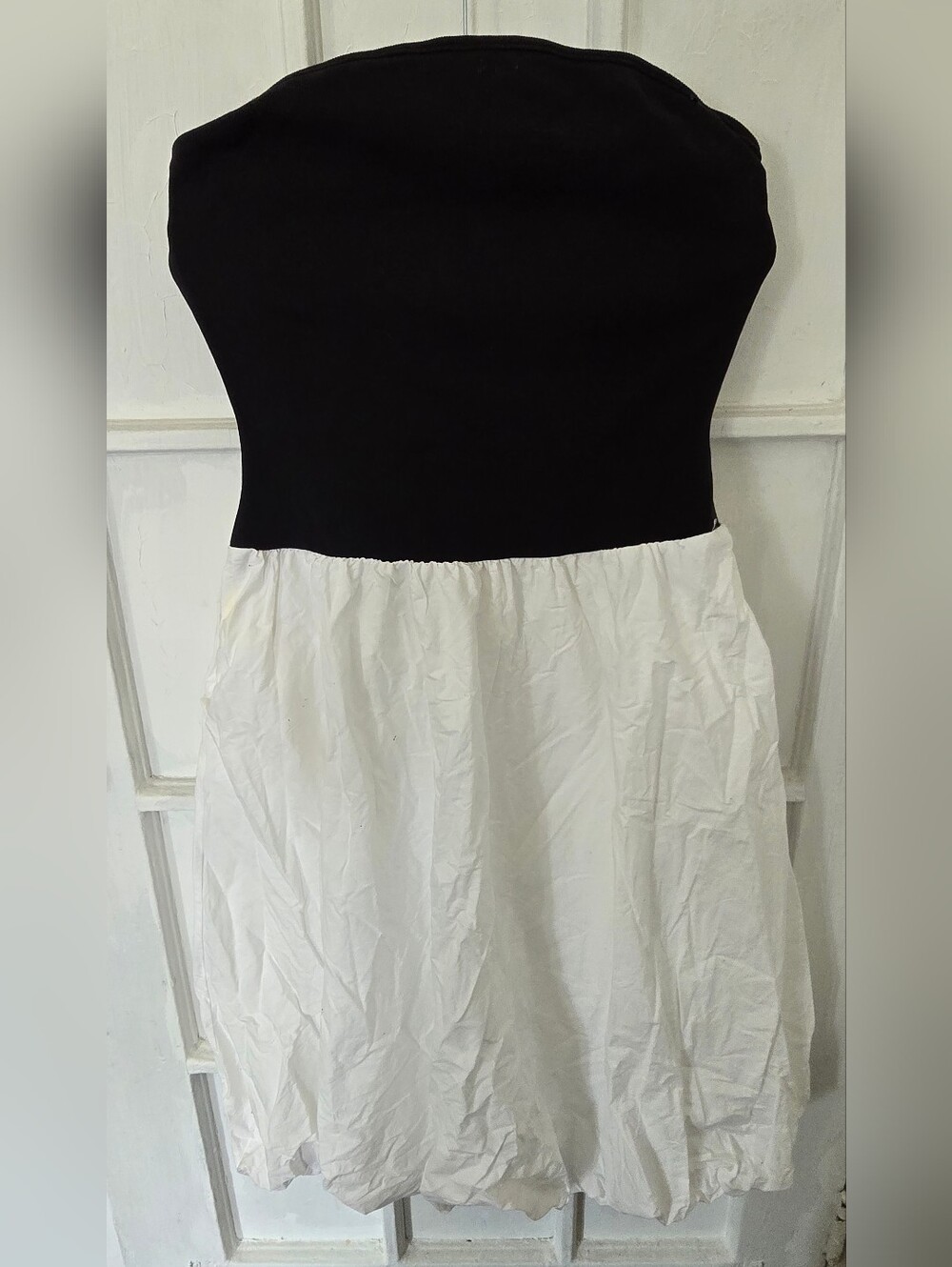 Steve Madden Black Strapless Bodice with White Skirt Dress
